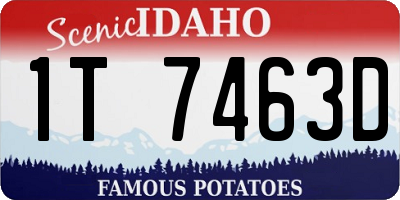 ID license plate 1T7463D