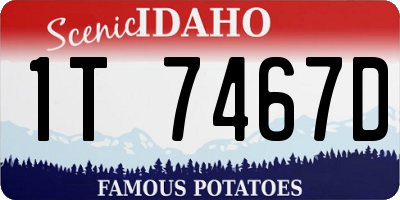 ID license plate 1T7467D