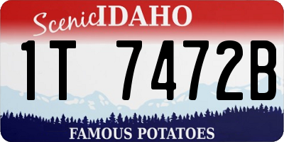 ID license plate 1T7472B