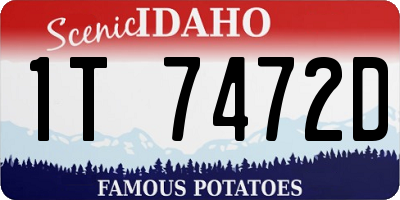 ID license plate 1T7472D