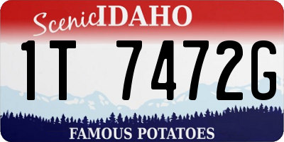 ID license plate 1T7472G