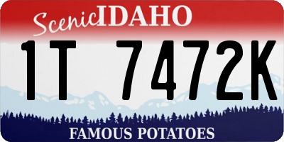 ID license plate 1T7472K