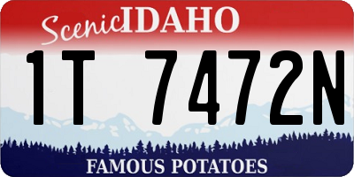 ID license plate 1T7472N