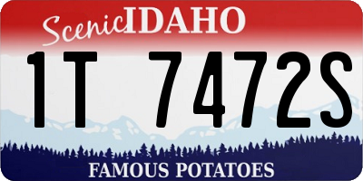 ID license plate 1T7472S