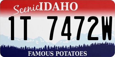 ID license plate 1T7472W