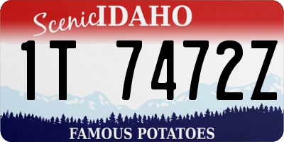 ID license plate 1T7472Z