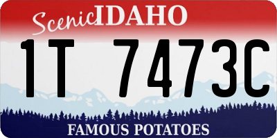 ID license plate 1T7473C