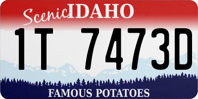 ID license plate 1T7473D