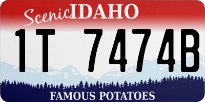 ID license plate 1T7474B