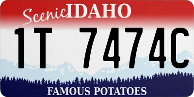 ID license plate 1T7474C