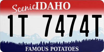 ID license plate 1T7474T