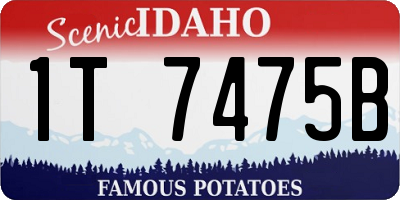ID license plate 1T7475B
