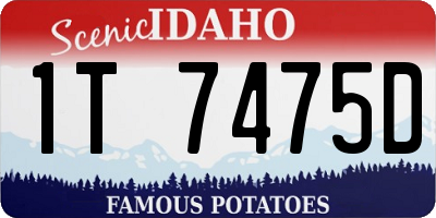 ID license plate 1T7475D