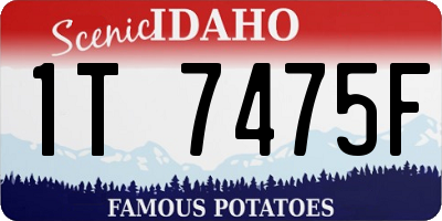ID license plate 1T7475F