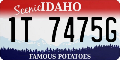 ID license plate 1T7475G