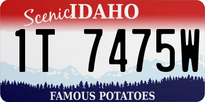 ID license plate 1T7475W
