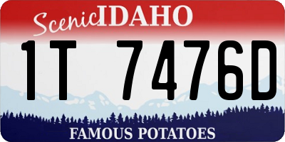 ID license plate 1T7476D
