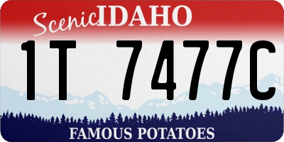 ID license plate 1T7477C