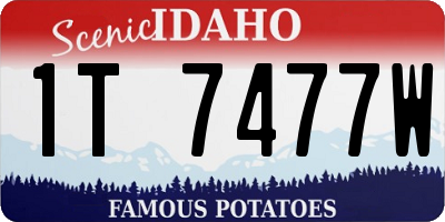 ID license plate 1T7477W
