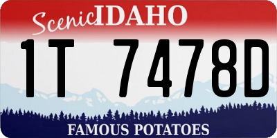 ID license plate 1T7478D
