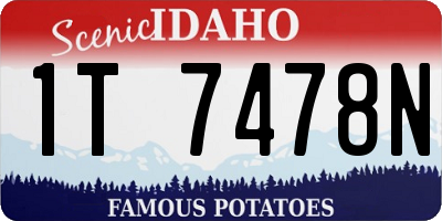 ID license plate 1T7478N