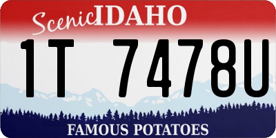 ID license plate 1T7478U