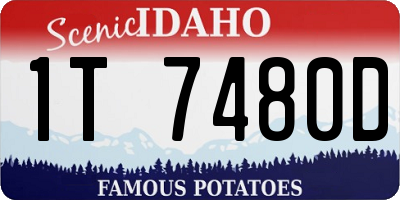 ID license plate 1T7480D