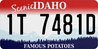 ID license plate 1T7481D