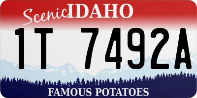 ID license plate 1T7492A