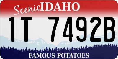 ID license plate 1T7492B