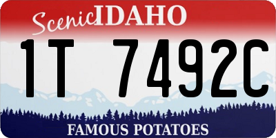 ID license plate 1T7492C