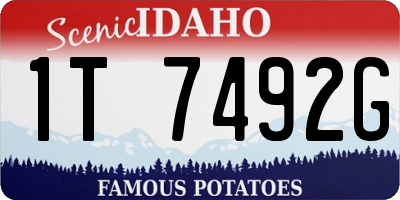 ID license plate 1T7492G