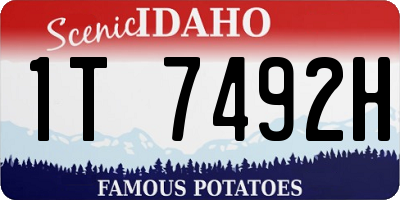 ID license plate 1T7492H