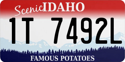 ID license plate 1T7492L