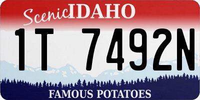ID license plate 1T7492N