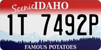 ID license plate 1T7492P