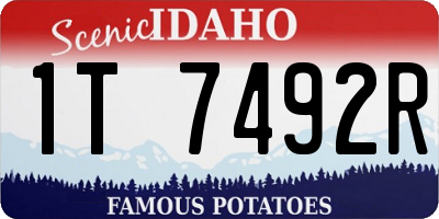 ID license plate 1T7492R