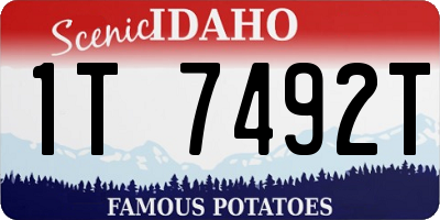 ID license plate 1T7492T