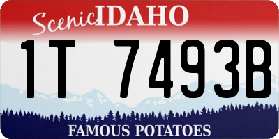 ID license plate 1T7493B