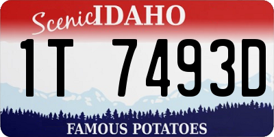 ID license plate 1T7493D
