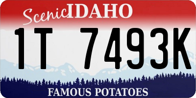 ID license plate 1T7493K