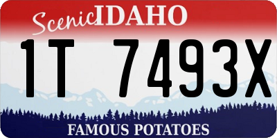 ID license plate 1T7493X
