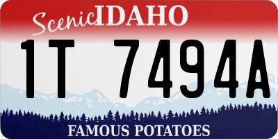 ID license plate 1T7494A