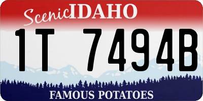 ID license plate 1T7494B