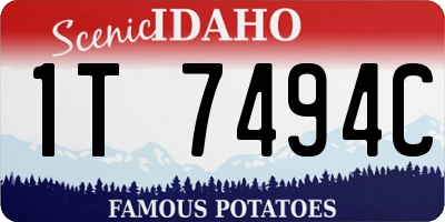 ID license plate 1T7494C