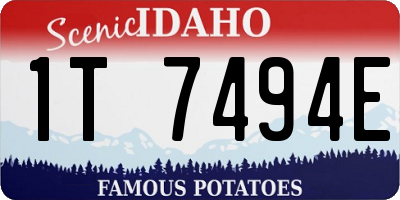 ID license plate 1T7494E