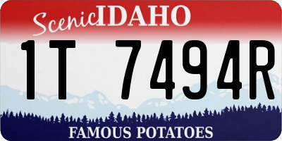 ID license plate 1T7494R