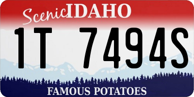 ID license plate 1T7494S
