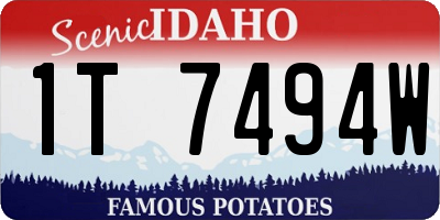 ID license plate 1T7494W