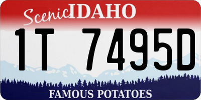ID license plate 1T7495D